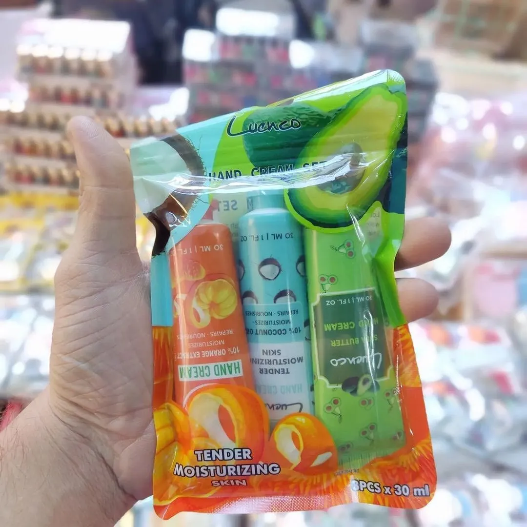 3pcs Hand Cream Kits Moisturizing Fruits Flowers Nutrients Dry Crakced Repair Soft Whitening Oil Control Nourishing Care