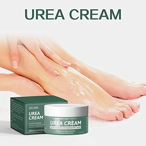 Berlaney Urea Cream 40 Percent For Feet Maximum Strength with 2% Salicylic Acid 4.3 oz, Foot Cream For Dry Cracked Heels Feet Knees Elbows Hands, Callus Remover, Aloe Vera For Deep Moisturizes