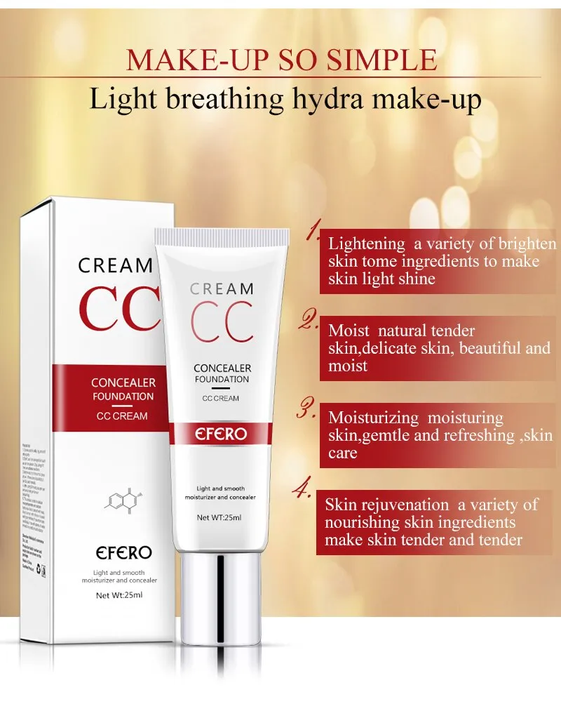 Efero Fresh And Moist Revitalizing Cc Cream Makeup Face Care Base