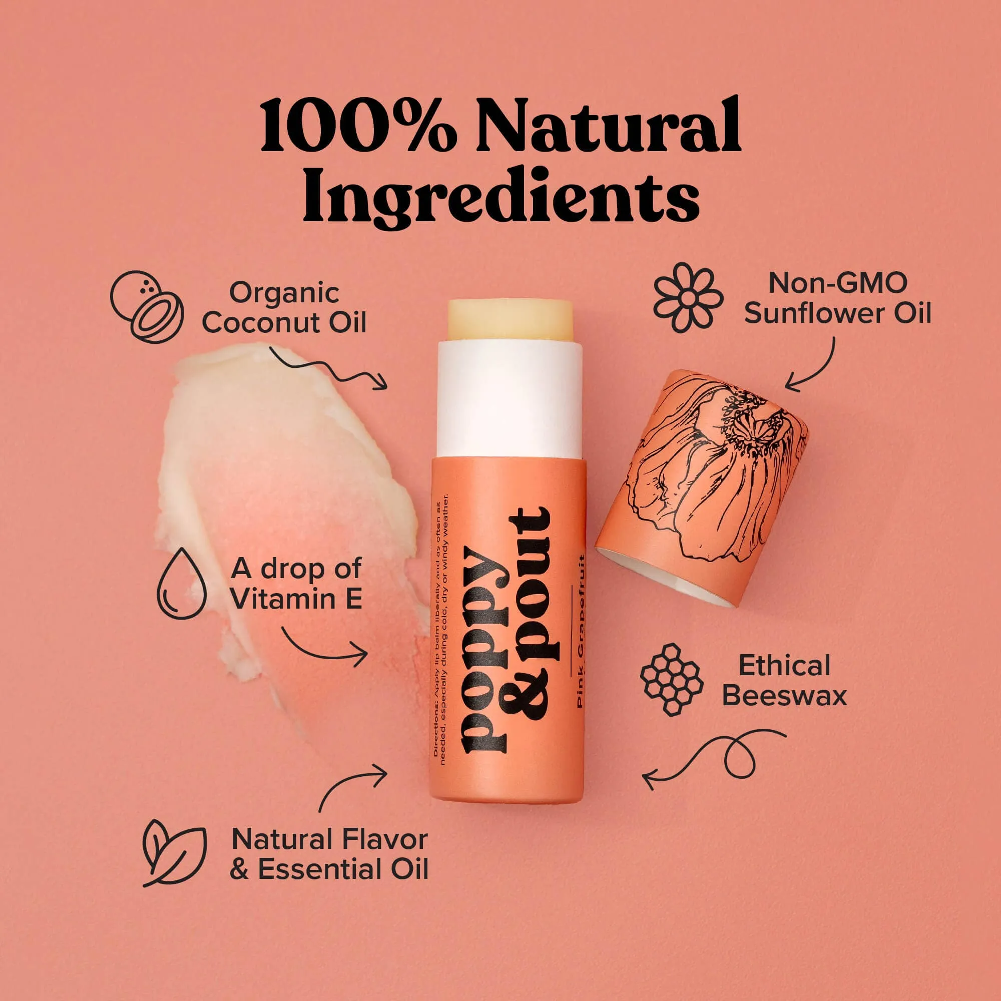 P&P Lip Balm, Pink Grapefruit